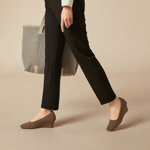 Womens Vivaia Pointed-Toe Knit Wedge Heel Comfort‎ Dress Slip-on Shoes Brown 8.5